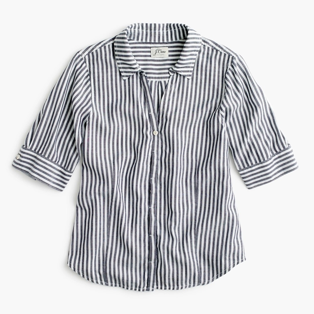 NWOT J.Crew Striped Popover Shirt size XS